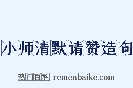 小师清默请赞造句是什么意思的图片